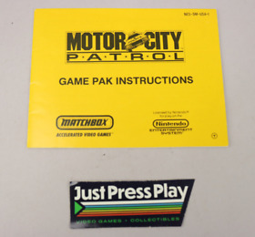 Matchbox Motor City Patrol Nintendo NES Instruction Manual Original 1990 EX Cond