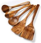 Wooden Kitchen Utensils Set, 5 PCs Natural Acacia Spurtle Set for Non-stick