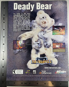 2000 Fur Fighters anuncio aclamado Sega Dreamcast oso de peluche PC CD ROM Animal Combat
