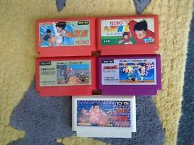 Lot of 4 Famicom Captain Tsubasa 1 2, Excitebike, Spartan X, Tsuppari  Sumo