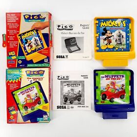Sega Pico Games Lot Of 2 Mickeys Blast Into the Past, Muppets On The Go Complete