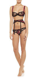 AGENT PROVOCATEUR Maddy Black/Fuchsia Thong or Suspender BNWT