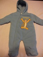 Disney Store Infant Baby Winnie Pooh & Tigger Girl Boy Blue Snowsuit w/Hood 3 m