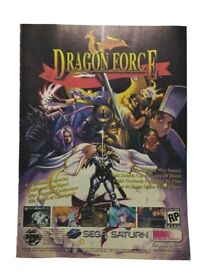 Dragon Force Print Ad Magazine Poster Vintage Video Game Art 1996 Sega Saturn 