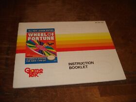 Wheel of Fortune Jr. Manual Only NES Nintendo