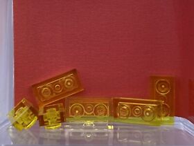 Lego Parts Lot x (6) Ct ~ Trans-Yellow Plate 1 x 2 ~ No 3023