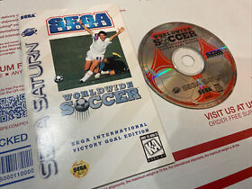 Worldwide Soccer (Sega Saturn, 1995) Disc & Manual and Tested