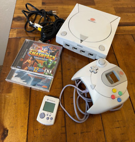 SEGA Dreamcast (HKT-5100)- White Bundle Game/Controller/VMU/Console, Tested!