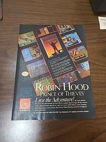 Robin Hood: Prince of Thieves Nintendo NES 1991 Print Ad/Poster Authentic Art
