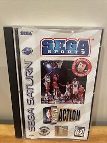 NBA Action (Sega Saturn, 1996) Cib Disc Manual Registration Card