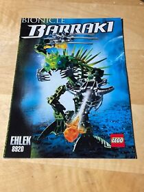 LEGO BIONICLE BARRAKI MANUAL. 8920 EHLEK.  Manual only.