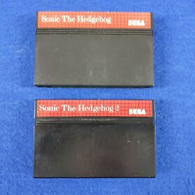 Master System SONIC THE HEDGEHOG x2 Carts 1 + 2 PAL REGION FREE (Works in US)