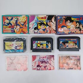 NINTENDO Famicom FC Lot of 3 Dragon Ball Z CIB Japan Import NTSC-J Tested