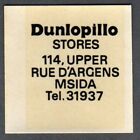 c1950s Dunlopillo Stores, Msida, Malta waterslip transfer label v.2
