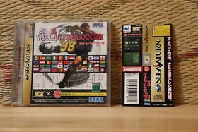 Sega Worldwide Soccer 98 w/spine card Sega Saturn SS Japan Very Good+ Condition!