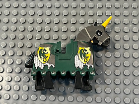 Lego Kingdoms Knights 7187 Green Dragon Barding Ruffled - Armored Horse Figure