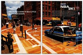 NBA 2K1 Sega Dreamcast Game Promo Nov, 2000 Full 2 Page Print Ad