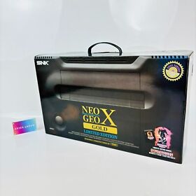 SNK NEO GEO X GOLD Limited Edition Console Complete Box Working Japan