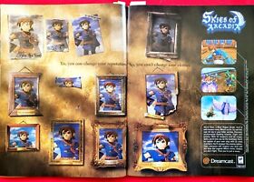RARE! 2001 SKIES OF ARCADIA Sega Dreamcast Video Game = 2pg Promo Print AD