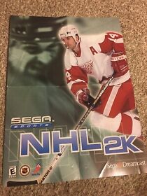 NHL 2K (Sega Dreamcast, 2000) Poster Only Good Condition. No Fading Just Folding
