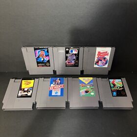7 NES Nintendo Video Game Cartridges Lot Golf Ice Hockey Baseball Soccer