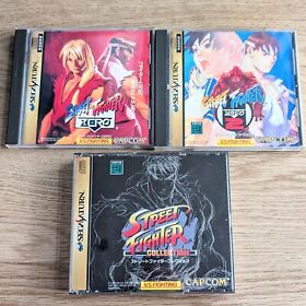 Street Fighter Collection Zero 1 2 Sega Saturn lot (w/ Tracking) SS Alpha set