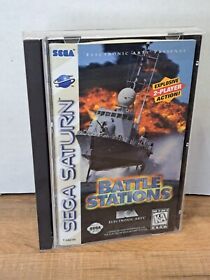 Sega Saturn - Battle Stations - w/ Original Long Case and Manual NICE