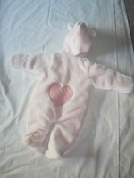 WENDY BELLISSIMO PINK ONE PIECE HOODED SOFT FUR SNOW SUIT INFANT GIRL 3 MO