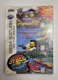 Virtua Fighter 2 Virtua Cop Daytona USA (Sega Saturn 3 Free Games) New, Sealed