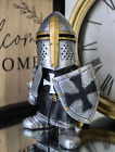 Chibi Medieval Knight Of The Cross Templar Crusader Swordsman In Battle Figurine