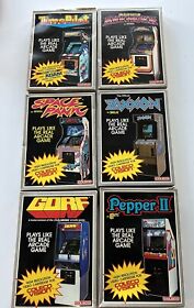 6 Boxed Colecovision Game Lot Coleco With Box Gorf , Space Panic, Saxon, Avenger