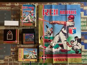 NES Nintendo RBI Baseball CIB Unlicensed Tengen R.B.I. With Poster! TESTED