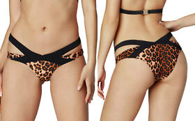 Mazzy Bikini Brief AP6 (XXL) - Agent Provocateur leopard black swimwear BNWT