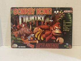 Donkey Kong Country Metal Poster Super Nintendo NES Game room Arcade Room
