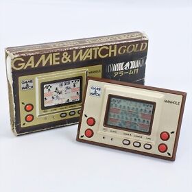 LCD MANHOLE Game Watch Gold Boxed MH-06 Tested Nintendo JAPAN Game Ref 2928