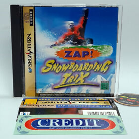Zap! Snowboarding Trix + Spin.Card&Sticker TBE Sega Saturn Japan Pony Canyon Spo