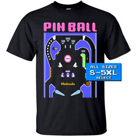 Pin Ball NES 8 bit game stage 1 screen T Shirt BLACK all sizes S-5XL 100% cotton