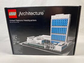LEGO ARCHITECTURE Set 21018 United Nations Headquarters Complete w Box & Instruc