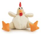 goDog Checkers Fat Rooster Squeaky Plush Dog Toy, Chew Guard Technology - Whi...