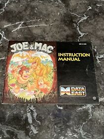 Nintendo NES Joe & Mac Instruction Manual Only - No Game - Data East