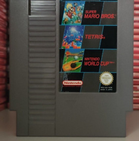 3 en 1 - Super Mario Bros.  / Tetris / World Cup NES Nintendo NES juego EXCELENTE