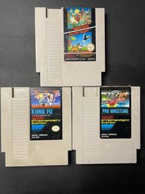 NES Asian Version Rare Lot *SMB/Duck Hunt/Kung Fu/Pro Wrestling