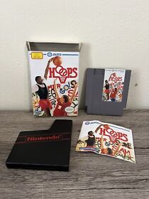 NINTENDO NES HOOPS GAME IN ORIGINAL BOX WITH MANUAL W/ PLASTIC CASE