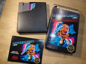 Rare Vintage Winter Games Nintendo NES Video Game by Epyx CIB *black seal