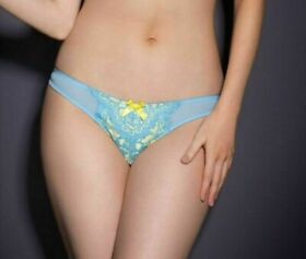 NEW Agent Provocateur SELENA BRIEF Panties Blue Yellow Lace size 2 S