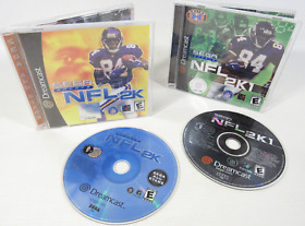 NFL 2K & 2K1 (Sega Dreamcast,2001) Complete CIB - Great Condition Lot of 2