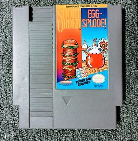 Short Order/Eggsplode (Nintendo Entertainment System, 1989) NES, Tested!!