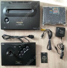 SNK NEO GEO NeoGeo AES ROM Video Game Console Controller Set w/ Software Memory