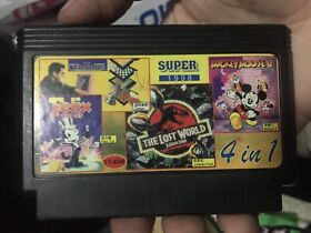 Famicom Game NES VT-4008 4in1 Felix, Mickey Mouse 3, Jurassic Park, Chess Master