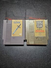 NES Cartridge Only - Legend of Zelda / Adventure of Link Game with Sleeve